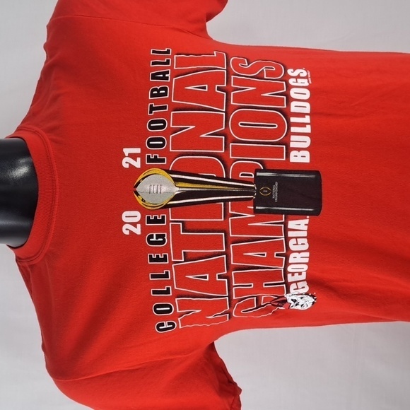2021 Georgia Bulldogs National Championship Med red casual t-shirt - Picture 1 of 4